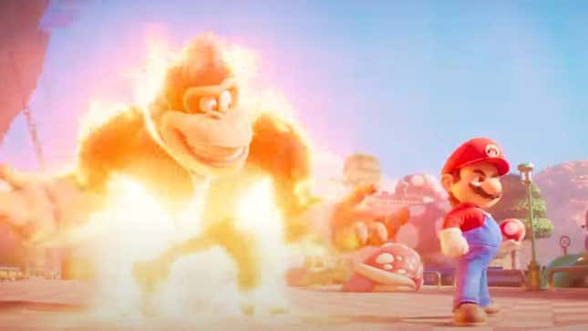 Donkey Kong et Mario dans le film Super Mario Bros.