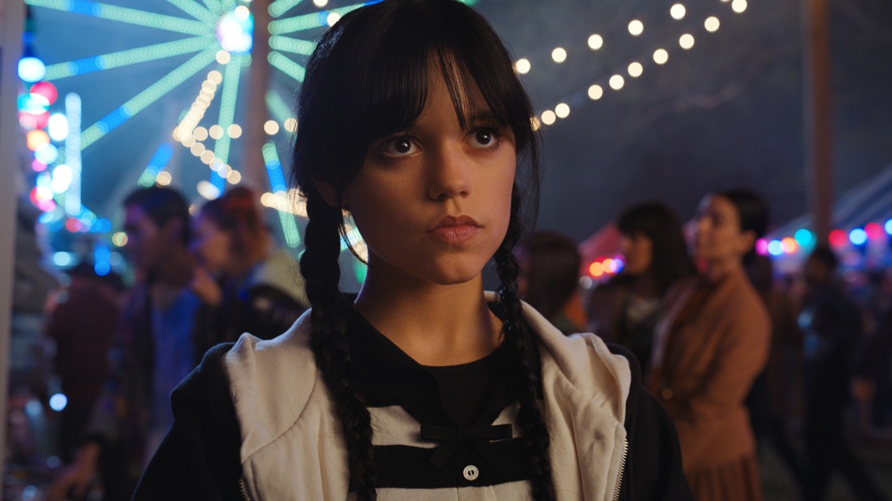 Von der Netflix-Presseseite: Mittwoch.  Jenna Ortega als Wednesday Addams in Folge 101 von Wednesday.  Cr.  Mit freundlicher Genehmigung von Netflix © 2022