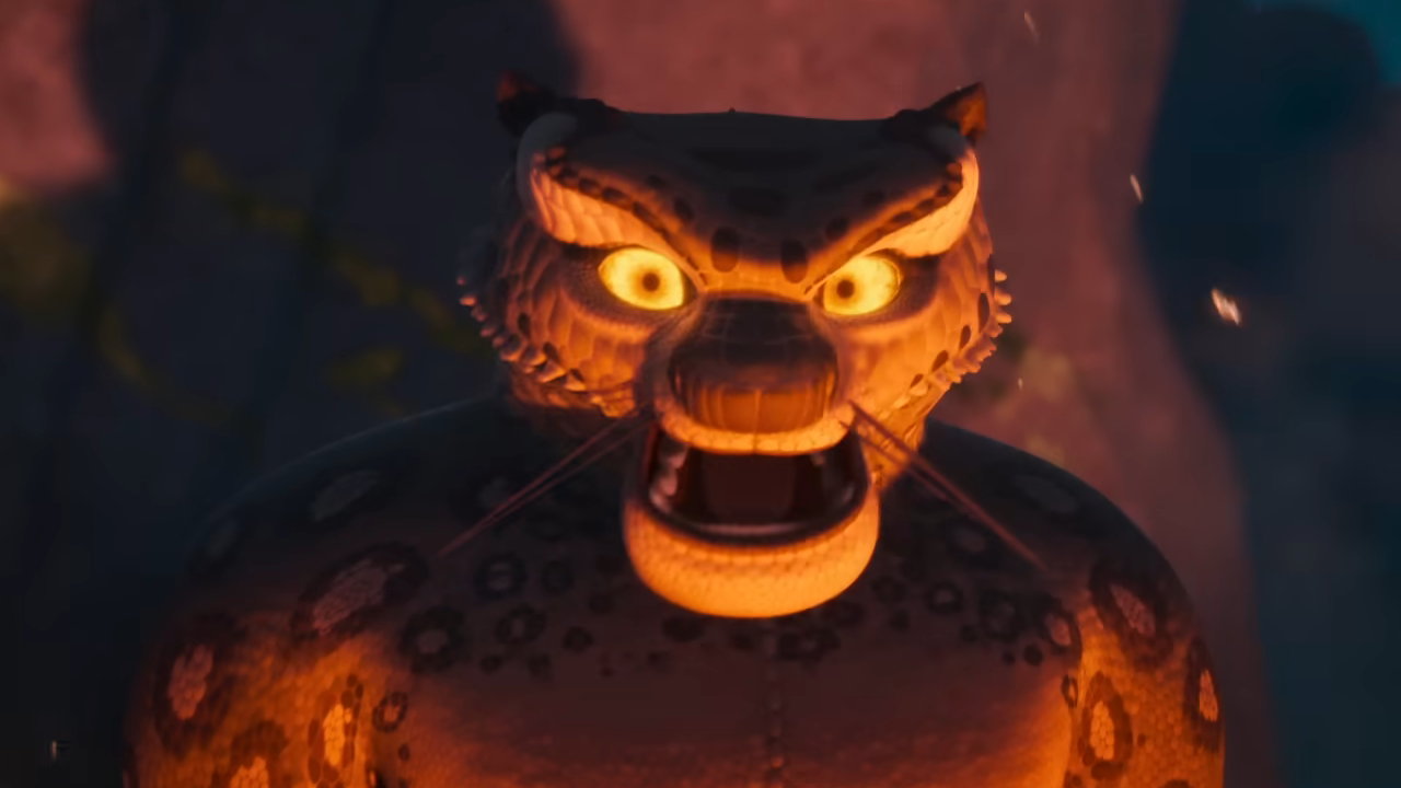 Le caméléon en tant que Tai Lung dans Kung Fu Panda 4.