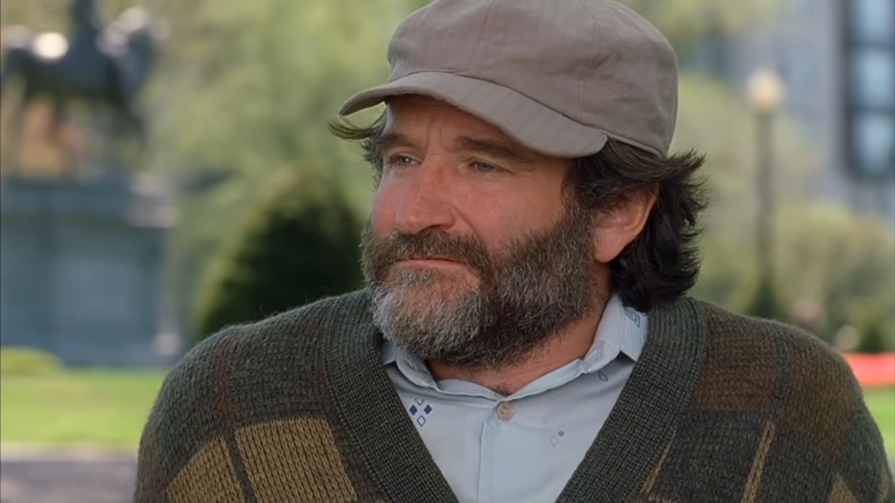 Robin Williams als Sean Maguire im Screenshot „Good Will Hunting“.