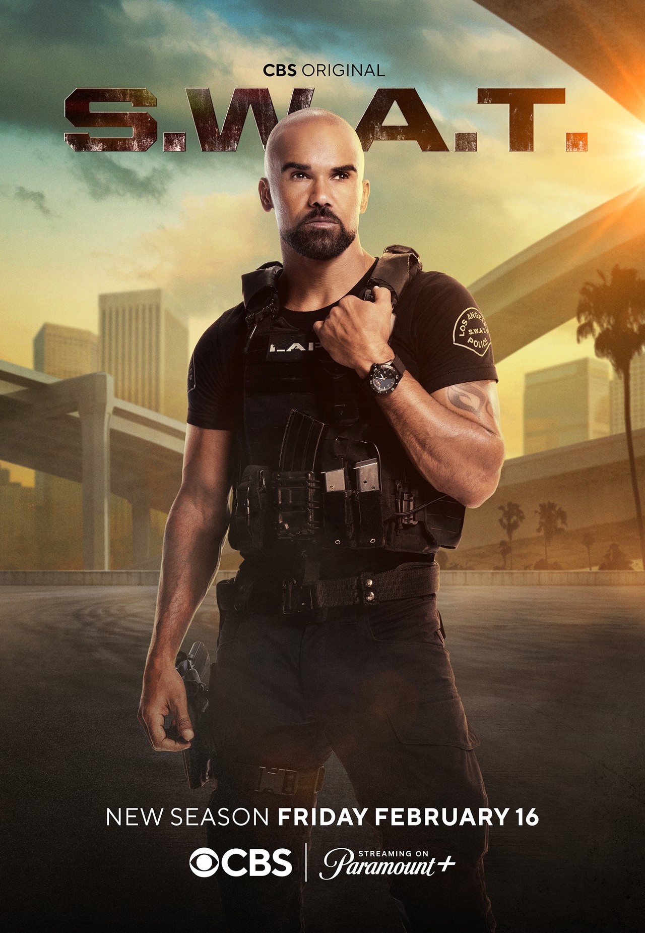 Shemar Moore dans l'art clé SWAT de la saison 7.