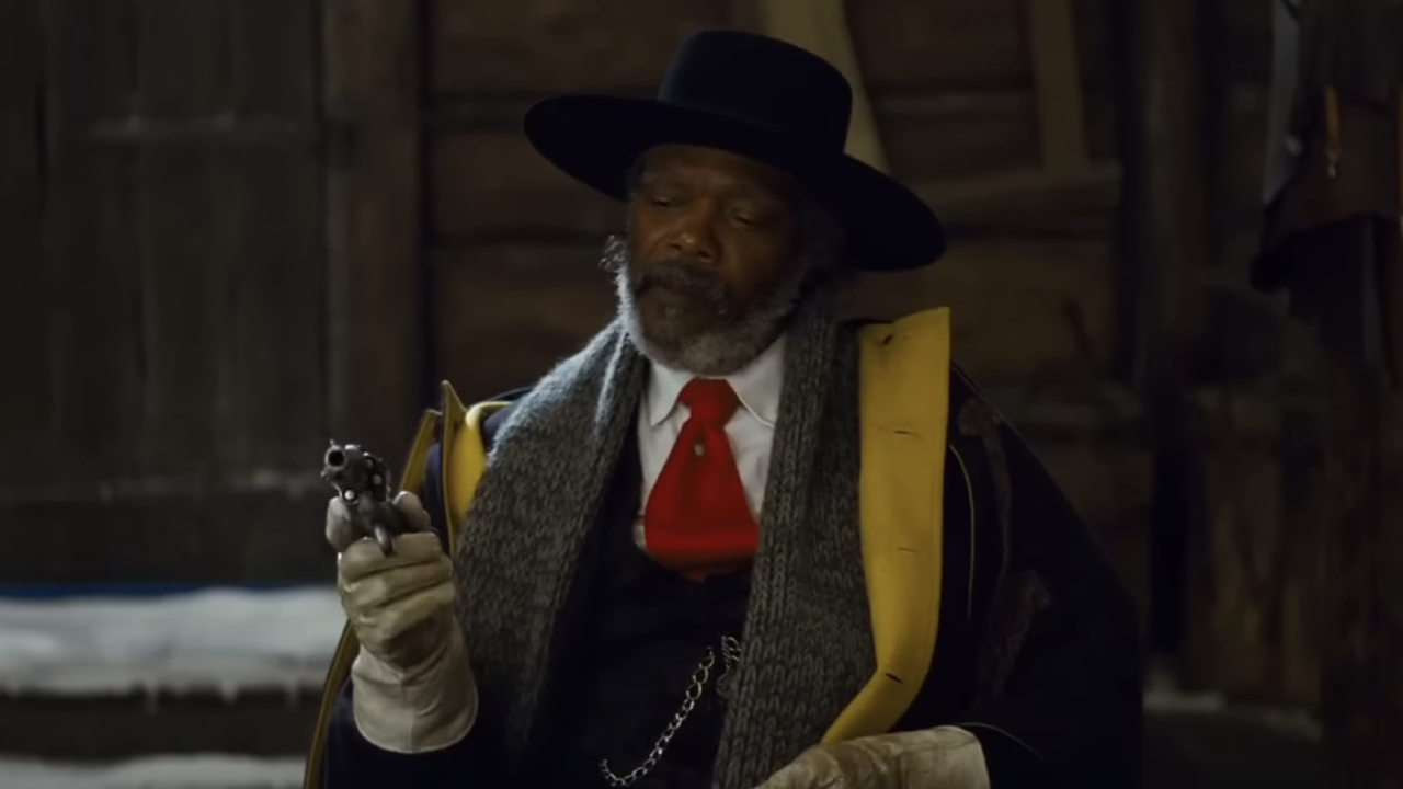 Samuel L. Jackson in The Hateful Eight.  Er wird in Afterburn mitspielen.