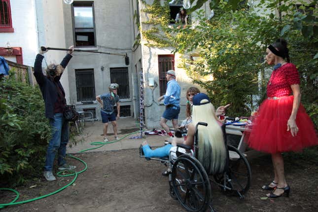 Photographie des coulisses de Stress Positions